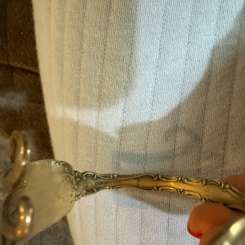Vintage Sterling Silver Ornate Cuff Bracelet, made with a fork. - Picture 4 of 4